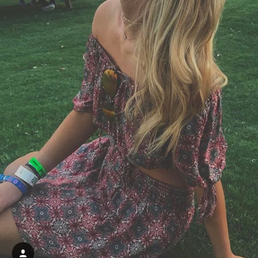 Free people electric love crop top and skirt set